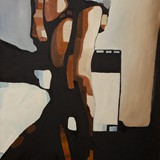 kobieta w sypialni 1, olej na płótnie 70x100cm, 2013