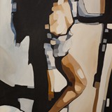 kobieta w sypialni 3, olej na płótnie,  70x100 cm, 2013