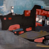 Czerwony młyn 1, akryl na plótnie, 2016
