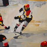 hokej, akryl na płótnie, 80x100cm, 2017