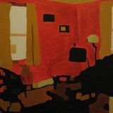 wnętrze czerwone, akryl na płótnie, 2013