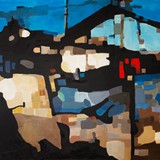 Przedmieścia, olej na płótnie, 100x80cm, 2014