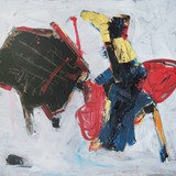 Corrida_3, akryl na płótnie, 100x70cm, 2021