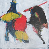 Corrida _2, akryl na płótnie, 80x80cm, 2021