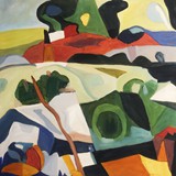 Krajobraz nr 1, olej na płótnie,  60x60cm, 2023