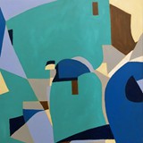 Krajobraz nr 10, akryl na płótnie, 60x60cm, 2023