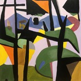 Krajobraz nr 21, olej na płótnie,  60x60cm, 2023