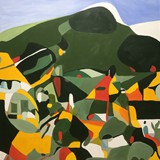 Krajobraz nr 24, akryl na płótnie,   100x100cm, 2023