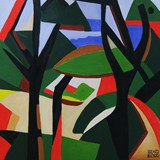 Krajobraz nr 25, akryl na płótnie, 60x60cm, 2023 