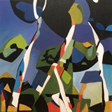 Krajobraz nr 26, akryl na płótnie, 60x60cm, 2023