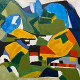 Krajobraz nr 37, akryl na płótnie, 60x60cm, 2025