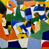 Krajobraz nr 40, akryl na płótnie, 60x60cm, 2025