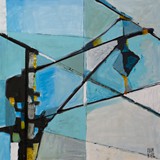 Na stacji kolejowej, akryl na płótnie 70x70cm, 2016