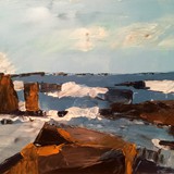 Pejzaż nadmorski, akryl na płótnie, 2015