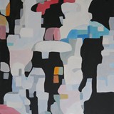 Spacer w deszczu 3, akryl na płótnie, 80x120cm, 2016