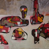 Martwa natura z mięsem, akryl na płótnie, 2016