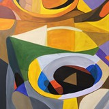 Martwa natura z żółtym czajnikiem,akryl na płótnie, 2023