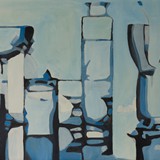 Waterglassinblue, olej na płótnie, 70x50) 2012