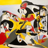 Bezsenność, olej na płótnie, 70x70cm, 2024