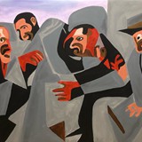 Mafia,  akryl na płótnie, 100x70cm, 2024