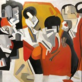 Przyjaciele, olej na płótnie, 80x80cm, 2024