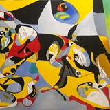 W pokoju bez drzwi, olej na płótnie, 140x100cm, 2024