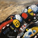 Motorcycle racing, akryl na płótnie, 2021