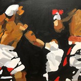 Ring, akryl na płótnie, 100x70 cm, 2023, (kolekcja prywatna)