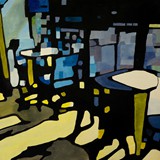 In a Paris cafe 2, olej na płótnie, 100x70cm, 2016 