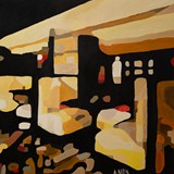 Kawiarnia 3, olej na płótnie, 90x90cm, 2015