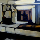 Kominek, olej na płótnie, 70x100cm,2012