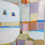 Wnętrze z fioletowymi akcentami, akryl na płótnie, 80x100cm, 2016