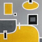 Wnętrze z obrazkiem, akryl na płótnie, 80x80cm, 2022